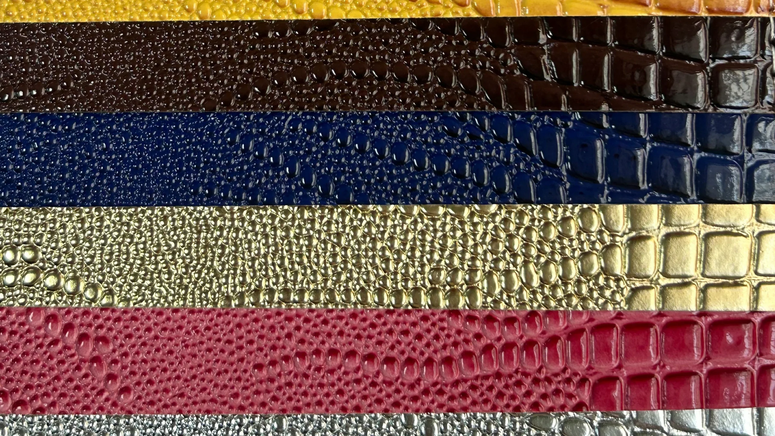 PVC synthetic leather glossy texture display