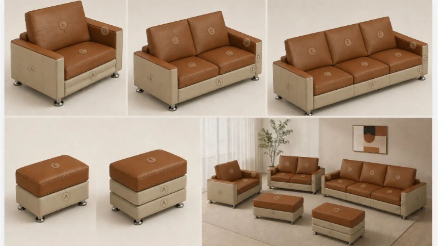 AI-generated sofa color matching design