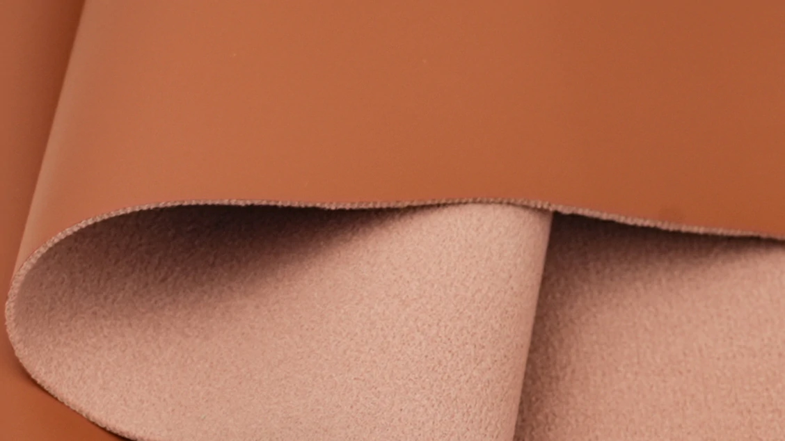 PU leather surface and backing structure